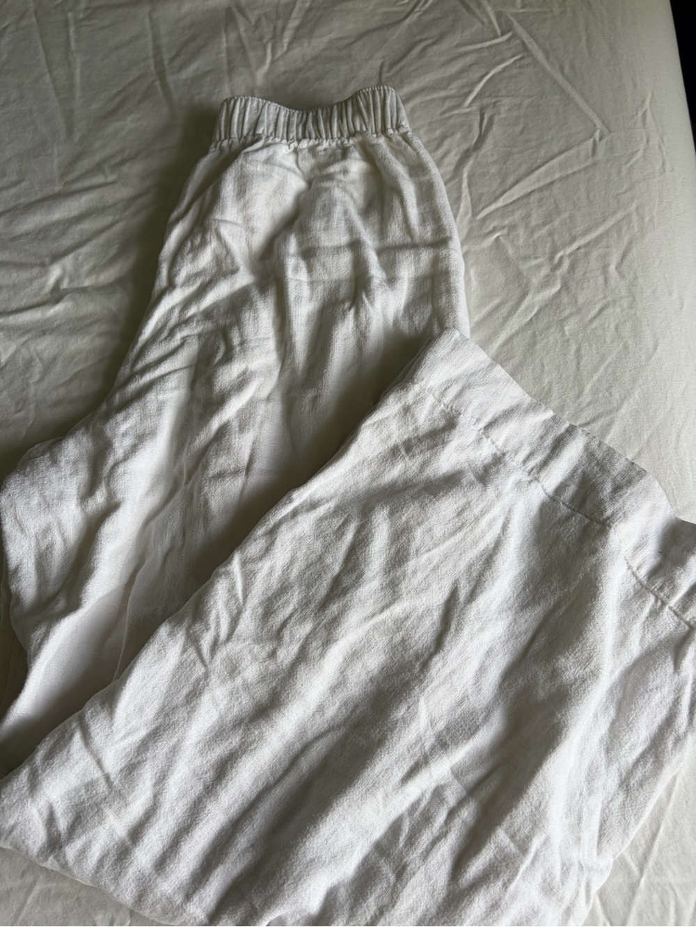 Abercrombie & Fitch White linen blend pants